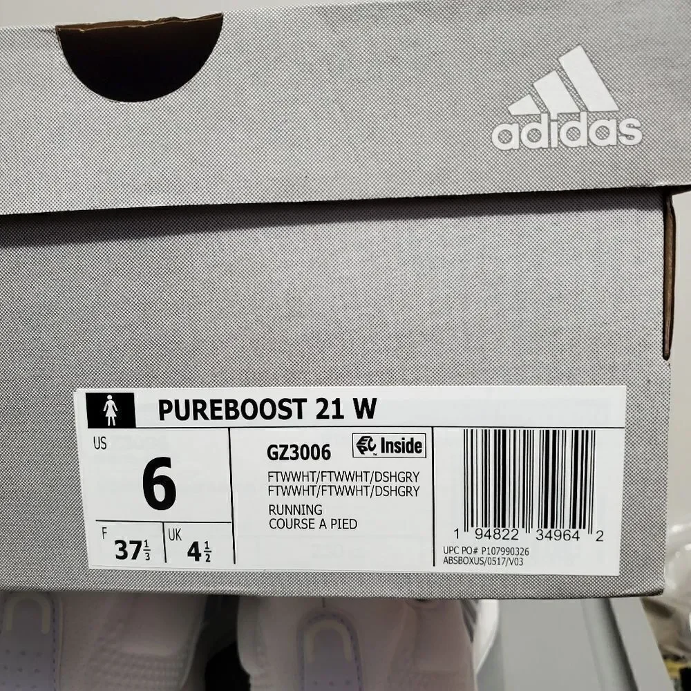 Adidas Pureboost 21 Women's Sz 6 White GZ3006 Running Sneakers BNIB - Picture 10 of 10